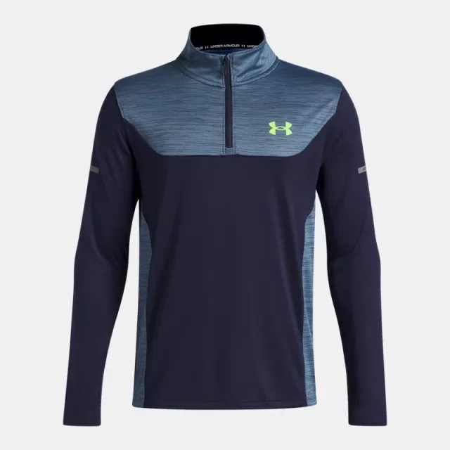 Under Armour  Tech™ Utility Boys' ¼ Zip Washed Navy / Hyper Green YLG (59 - 63 in)