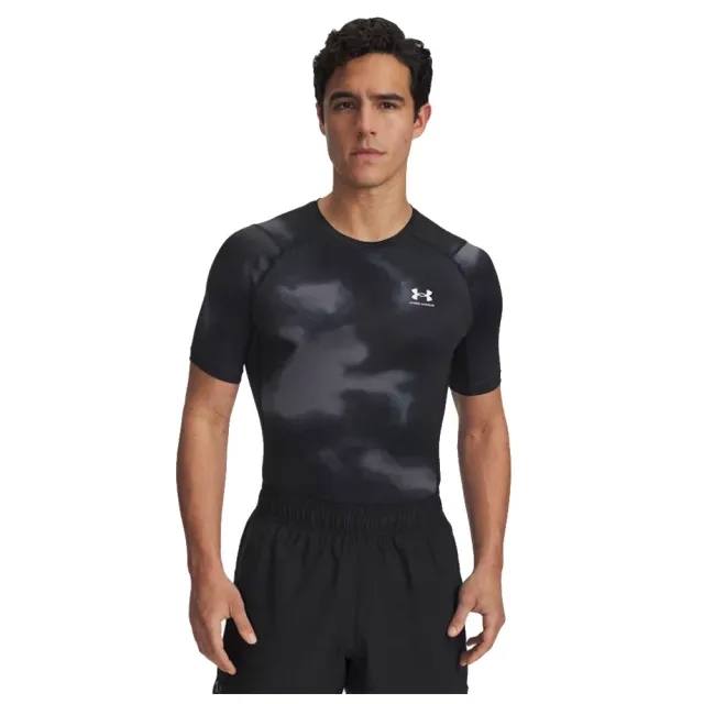 HeatGear® Printed Men's Short Sleeve Black / White XL