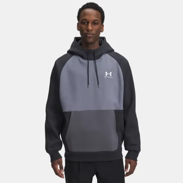 Under Armour  Icon Heavyweight Colorblocked Men's Hoodie Anthracite / Titan Gray / White L
