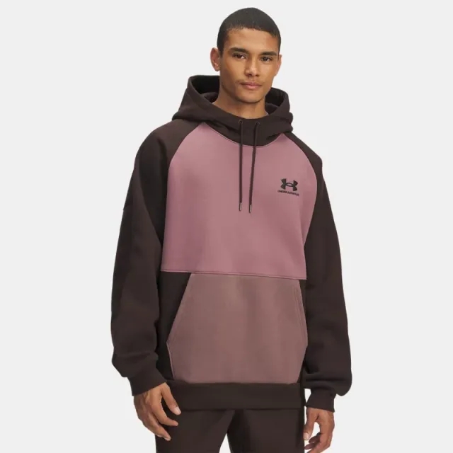 Under Armour  Icon Heavyweight Colorblocked Men's Hoodie Kona Brown / Maroon Mist / Black L