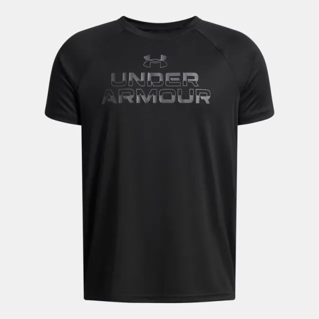 Under Armour  Tech™ Split Wordmark Boys' Short Sleeve Black / Castlerock YLG (59 - 63 in)