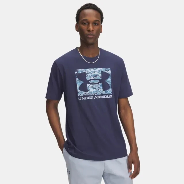 Under Armour  ABC Camo Boxed Logo Men's Short Sleeve Washed Navy / Blue Calm M