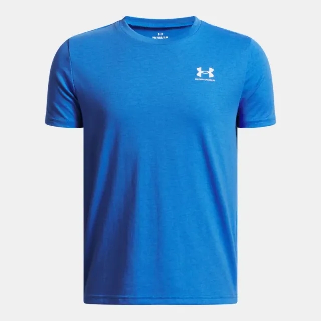 Under Armour  Sportstyle Boys' Short Sleeve Blue Atlantis / White YXL (63 - 67 in)
