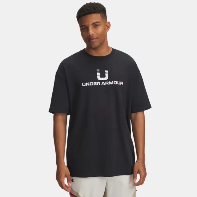 Under Armour  U Logo Heavyweight Men's Short Sleeve Black / White L