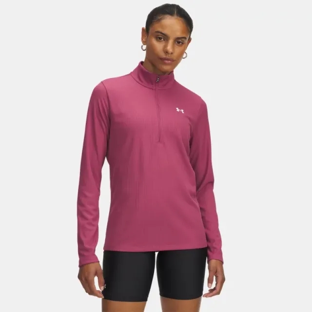 Under Armour  Tech™ Rib Women's ½ Zip Fuchsia Dusk / White L