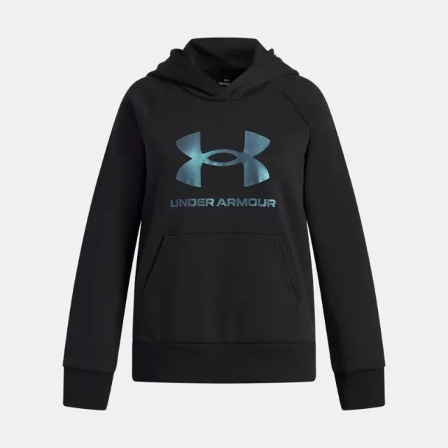 Under Armour  Rival Fleece Shimmer Girls' Hoodie Black / Iridescent YLG (59 - 63 in)