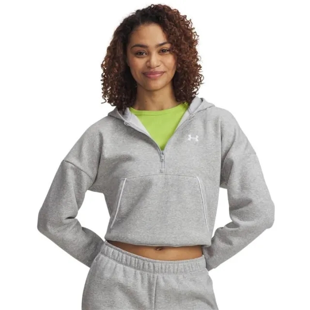 Under Armour  Rival Fleece Piped Women's ½ Zip Hoodie Mod Gray Light Heather / White L