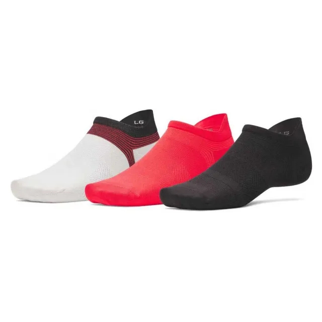 Under Armour  ArmourDry® Run Lite Unisex 3-Pack No Show Tab Socks Stone / Racer Red / Reflective M