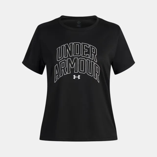 Under Armour  Tech™ Varsity Graphic Girls' Short Sleeve Black / White YLG (59 - 63 in)