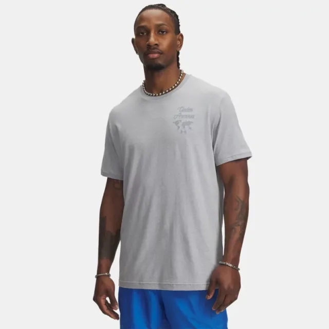 Under Armour  Sports Wordmark Men's Short Sleeve Mod Gray Light Heather / Steel L