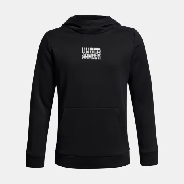 Armour Fleece® Retro Graphic Boys' Hoodie Black / White YLG (59 - 63 in)