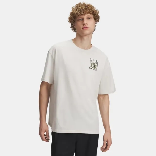 Under Armour  Hoops Courtside Heavyweight Men's Oversized Short Sleeve Summit White / Black L
