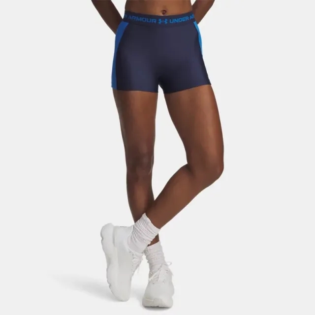 HeatGear® Rib Shorty Women's 3" Shorts Washed Navy / Blue Atlantis / Blue Atlantis L