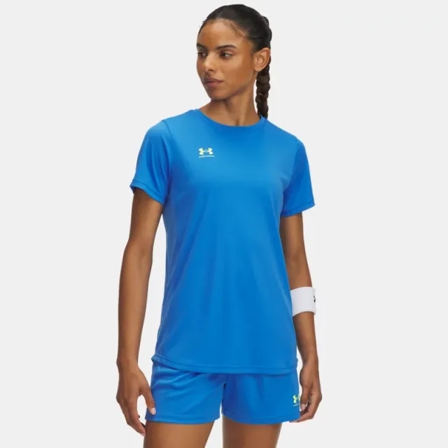 Under Armour  Challenger Women's Training Short Sleeve Blue Atlantis / High Vis Yellow L