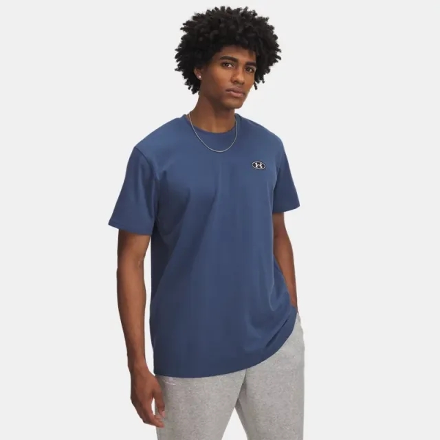 Under Armour  Heavyweight Left Chest Patch Men's Short Sleeve Nu Blue / Black L