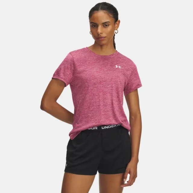 Under Armour  Tech™ Twist Women's Short Sleeve Fuchsia Dusk / White L
