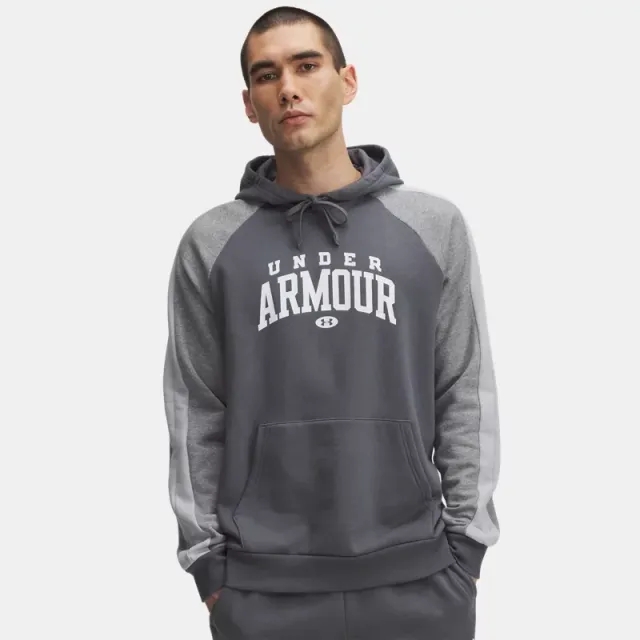 Under Armour  Rival Fleece Colorblock Men's Hoodie Castlerock / Mod Gray / White L