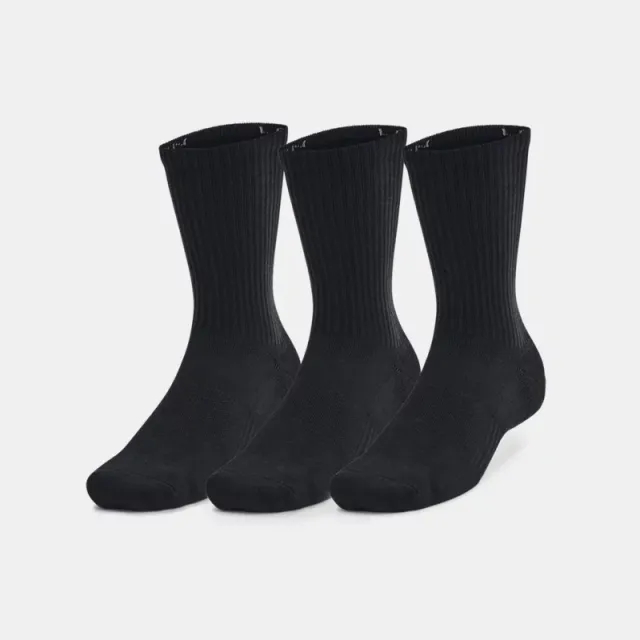 Under Armour  Training Cotton Unisex 3-Pack Crew Socks Black / Black / White XL