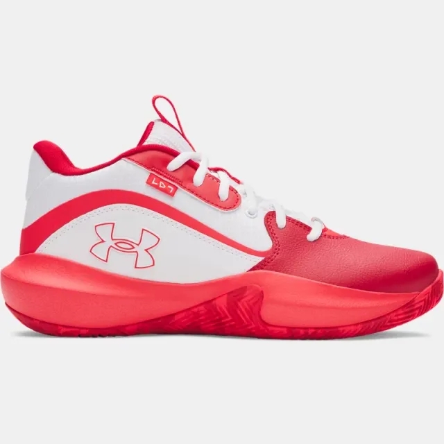 Under Armour  Lockdown 7 Unisex Basketball Shoes White / Red / Racer Red 9.5