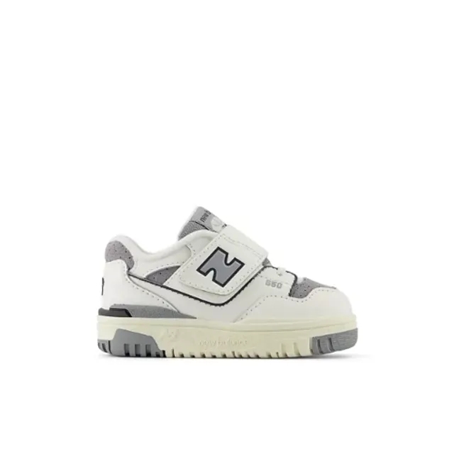New Balance Infants' 550 HOOK & LOOP in White/Grey Synthetic