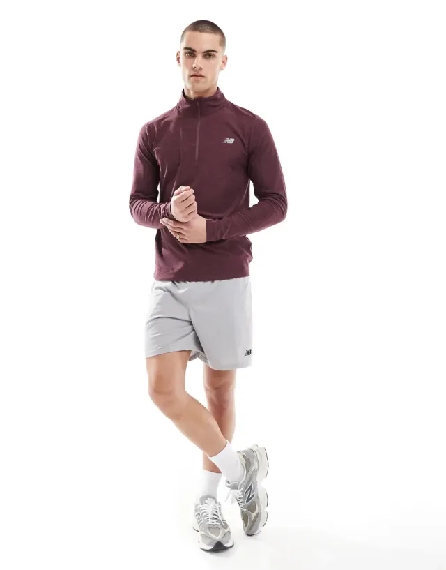 New Balance Men's Sport Essentials Heathertech Short 7" in Grey Poly Knit
