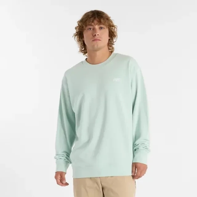 New Balance Men's Sport Essentials French Terry Crew in Green Cotton