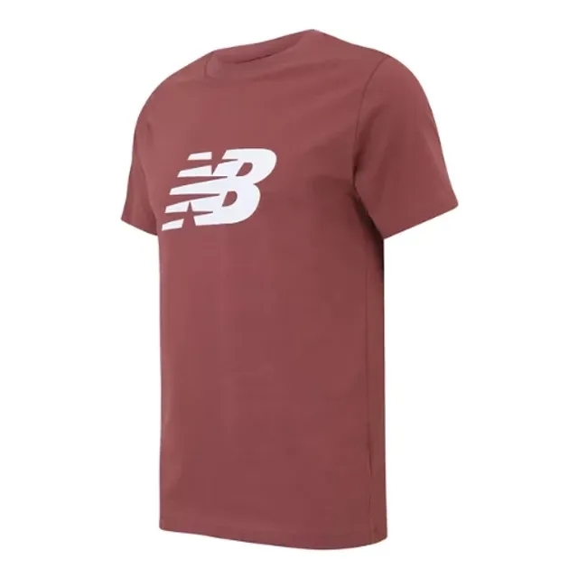 New Balance Men's Sport Jersey Logo T-Shirt in Red Cotton Jersey