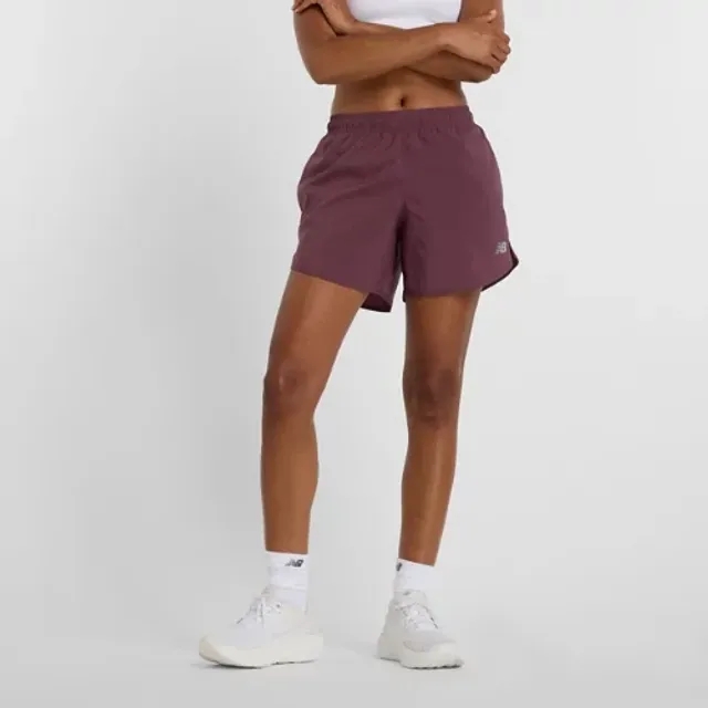 New Balance Women's Sport Essential Short 5" in Purple Polywoven