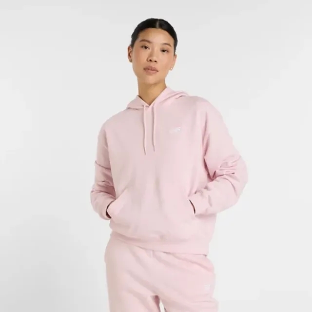 New Balance Women's Sport Essentials French Terry Hoodie in Pink Cotton Fleece