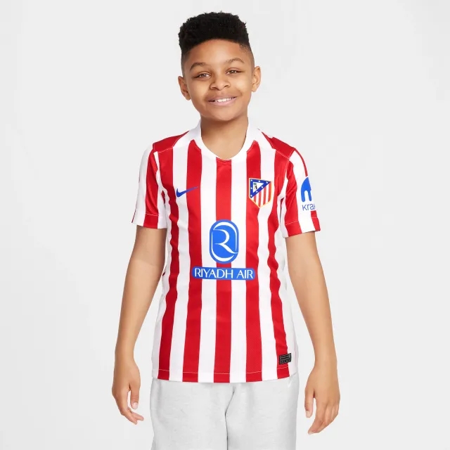 Atlético Madrid 2025/26 Stadium Home Older Kids' Nike Dri-FIT Football Replica Shirt - Red - Recycled Polyester
