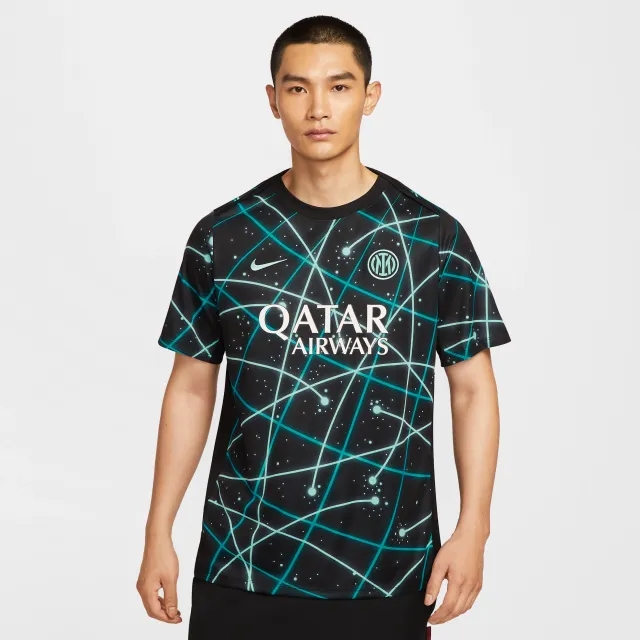 Inter Milan Academy Pro Men's Nike Dri-FIT Football Pre-Match Short-Sleeve Top - Black - Sustainable Materials