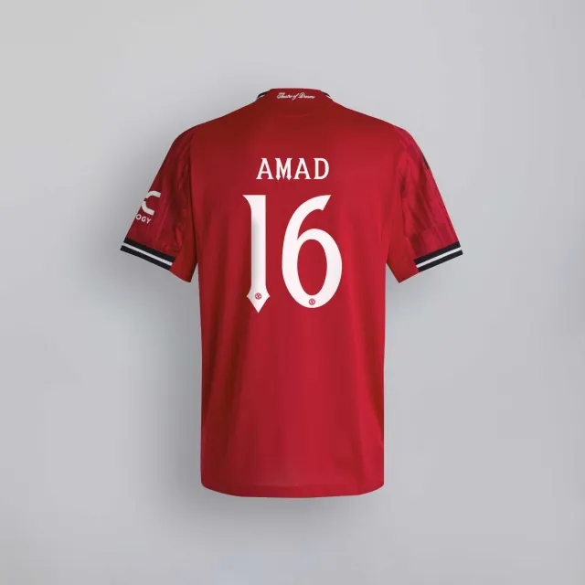 Manchester United 25/26 Home Kids Jersey with Amad 16 Club Priniting