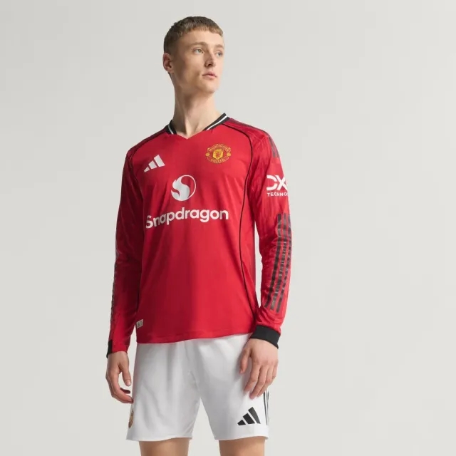 adidas Manchester United 25/26 Long Sleeve Home Authentic Jersey