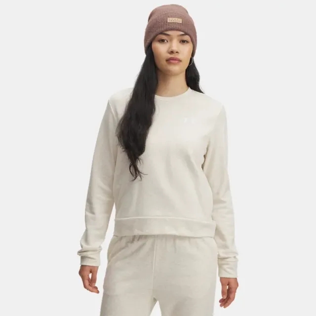 Under Armour  Rival Terry Women's Crew Oatmeal Light Heather / White L