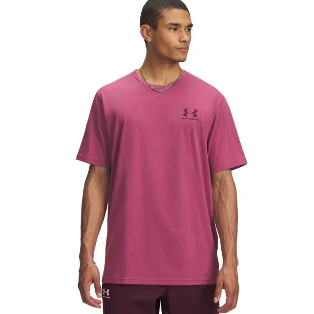 Under Armour  Left Chest Logo Men's Short Sleeve Fuchsia Dusk / Dark Maroon M
