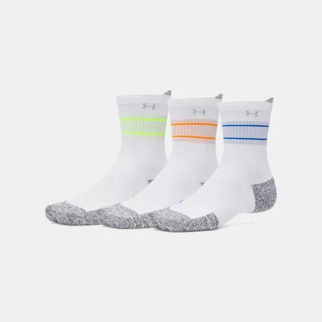 Under Armour  ArmourDry® Run Cushion Unisex 3-Pack Mid-Crew Socks White / White / Reflective M