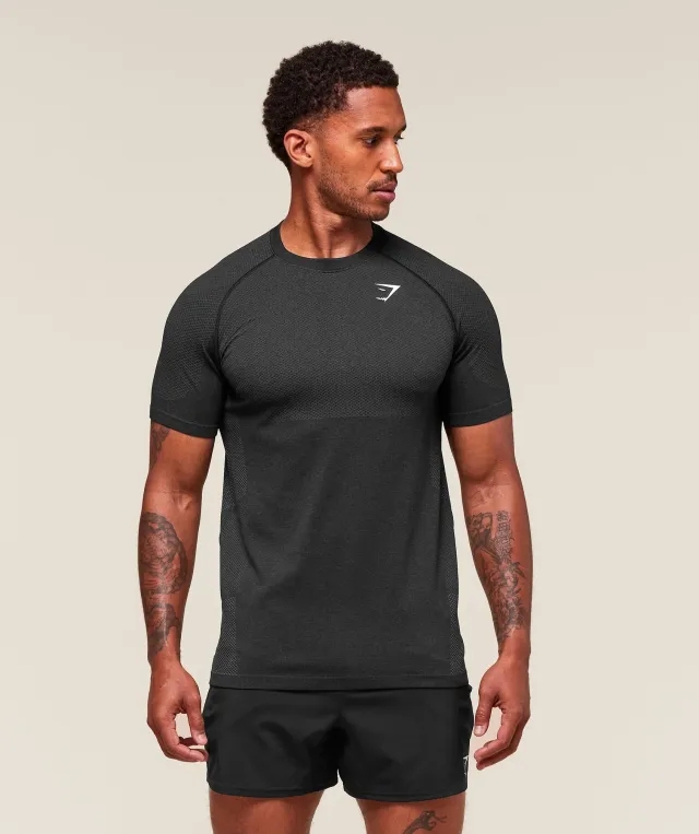  Vital Seamless T-Shirt - Black/Silhouette Grey