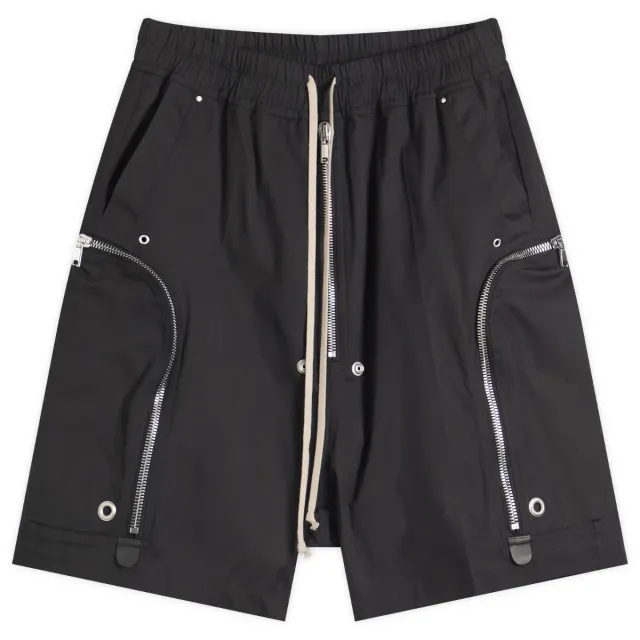 Rick Owens Men's Heavy Cotton Poplin Bauhaus Bela Shorts Black