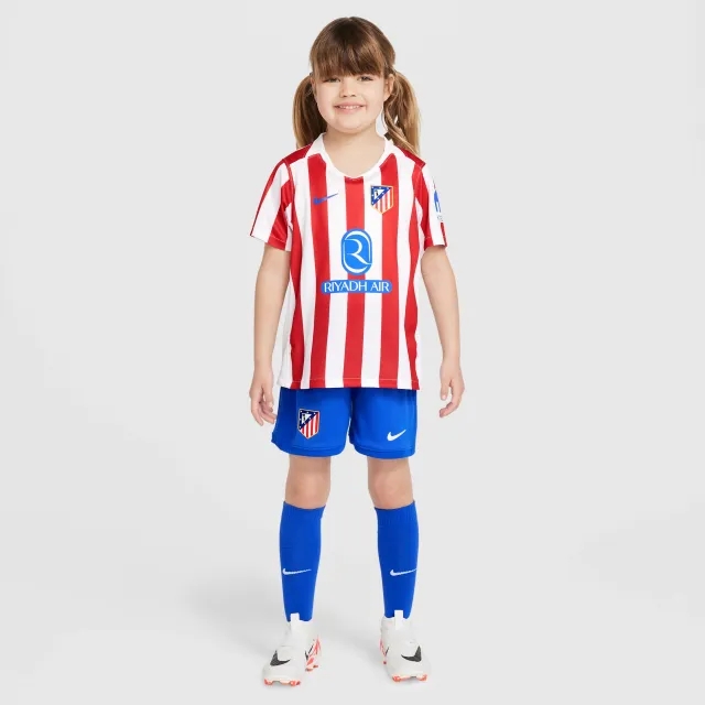 Atlético Madrid 2025/26 Stadium Home Little Kids' Nike Soccer Replica 3-Piece Kit - Red - Recycled Polyester