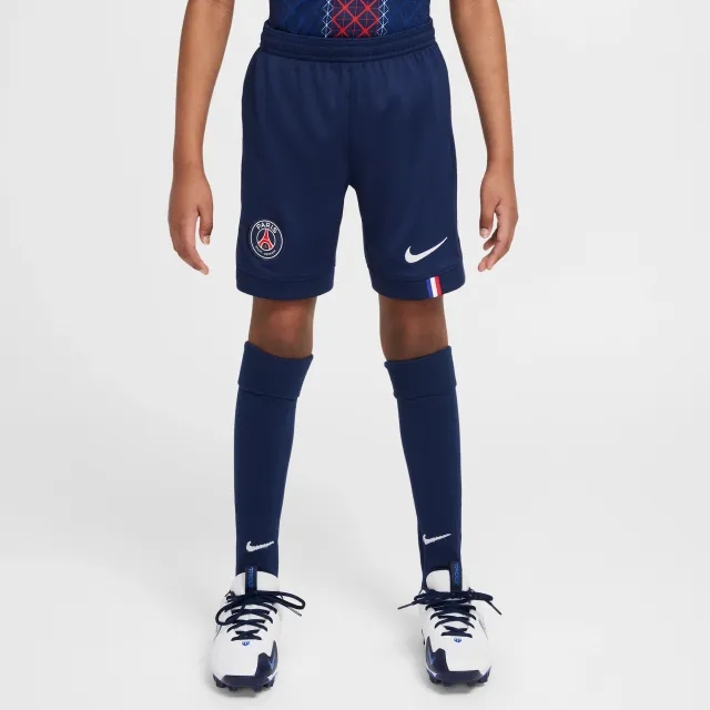 Paris Saint-Germain 2025/26 Stadium Home Older Kids' Nike Dri-FIT Football Replica Shorts - Blue - Recycled Polyester