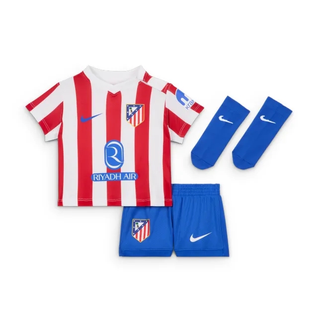 Atlético Madrid 2025/26 Stadium Home Baby/Toddler Nike Soccer Replica 3-Piece Kit - Red - Recycled Polyester