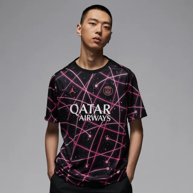 Paris Saint-Germain Academy Pro Men's Nike Dri-FIT Football Pre-Match Short-Sleeve Top - Black - Sustainable Materials