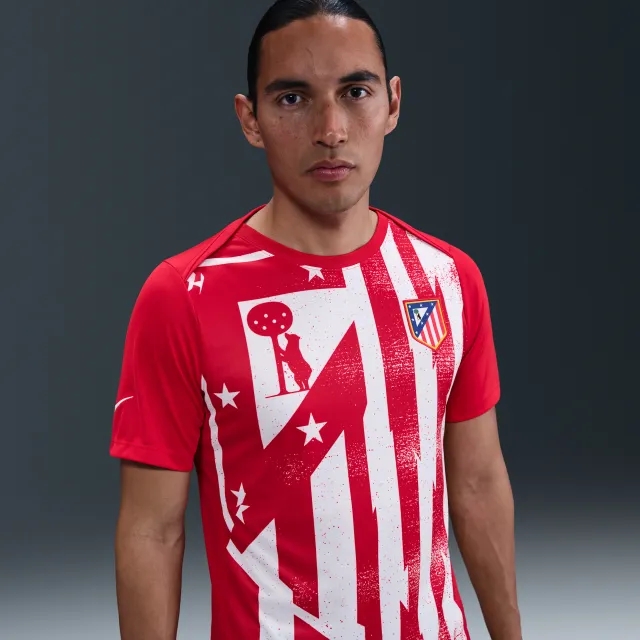 Atlético Madrid Academy Pro Home Men's Nike Dri-FIT Football Pre-Match Short-Sleeve Top - Red - Recycled Polyester
