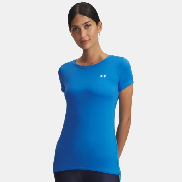 HeatGear® Armour Women's Short Sleeve Blue Atlantis / White L