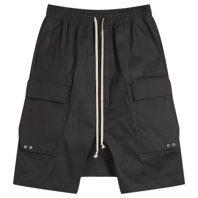 Rick Owens Men's Heavy Cotton Poplin Cargo Pods Black