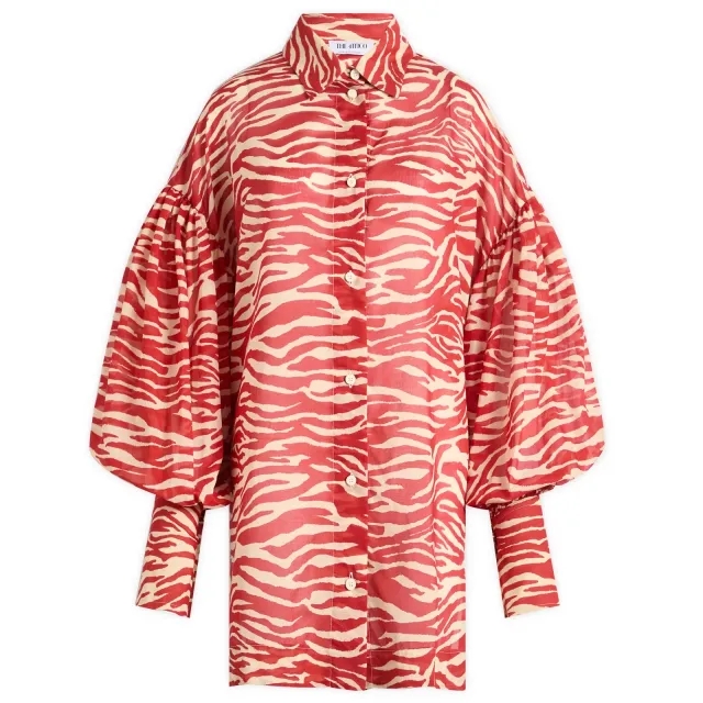 The Attico Women's Zebra Print Shirt Red/Milk