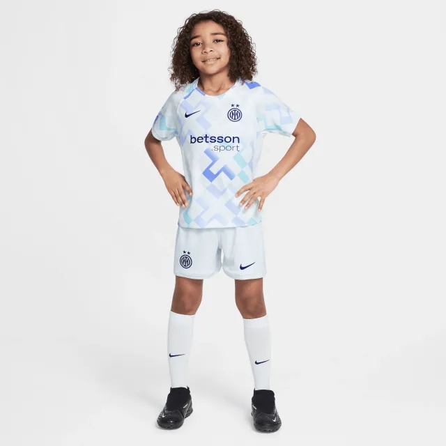 Inter Milan 2025/26 Stadium Away Little Kids' Nike Soccer Replica 3-Piece Kit - Blue - Polyester