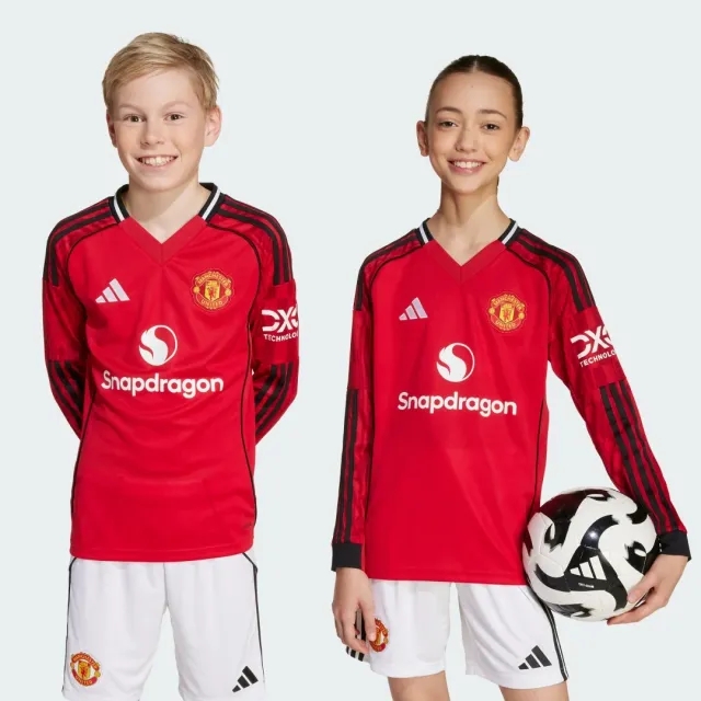 adidas Manchester United 25/26 Long Sleeve Home Jersey Kids