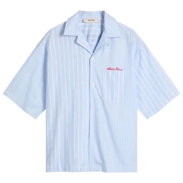 about:blank Men's Patchwork Vacation Shirt Blue/White