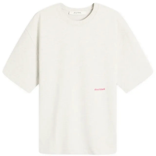 about:blank Men's Box Logo T-Shirt Grey Marl/Red